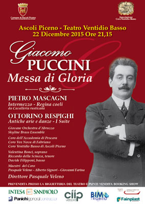 Locandina con foto di Puccni Concerto Natale 2015   Messa a 4 voci (Messa di Gloria)