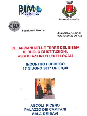 Incontro pubblico: Gli anziani nelle terre del sisma - Il ruolo di istituzioni, associazioni ed Enti Locali