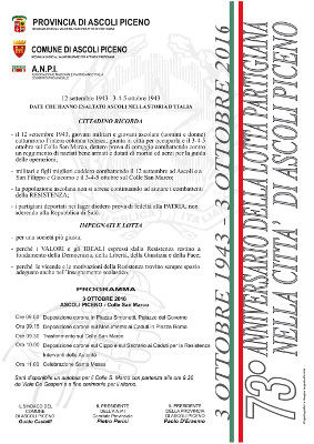 73° anniversario della lotta partigiana nella città di Ascoli Piceno