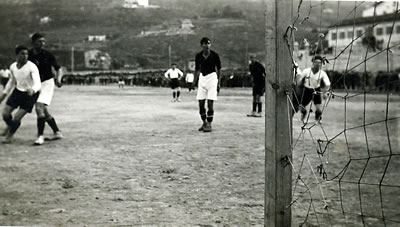 Azione di gioco durante una partita - anni '20
