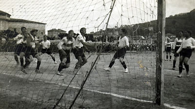 Azione di gioco durante una partita - anni '20 