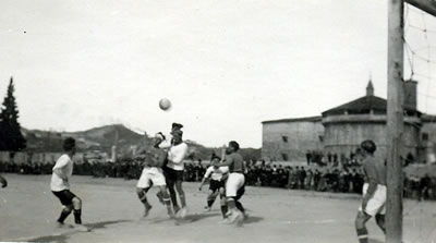 Azione di gioco durante una partita - anni '20