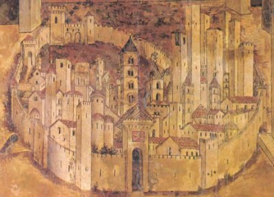 Dipinto medievale della città di Ascoli Piceno