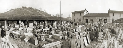 Lavorazione del Travertino Ditta Matricardi & Angelici anno 1920 