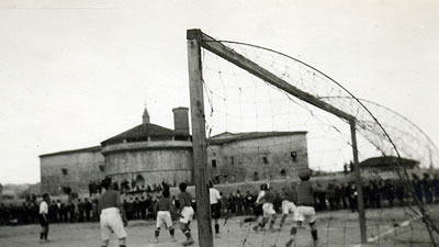 Azione di gioco durante una partita - anni '20