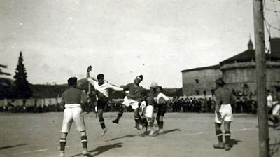 Azione di gioco durante una partita - anni '20 
