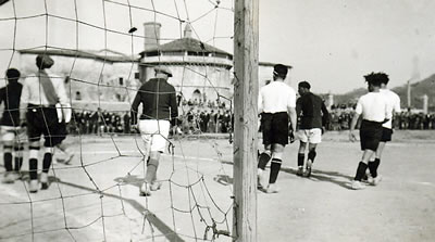 Azione di gioco durante una partita - anni '20 