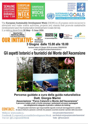 "Settimana Europea dello Sviluppo Sostenibile" - Gli aspetti botanici e faunistici del Monte Ascensione