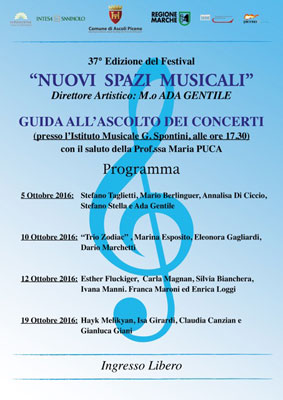 Festival Nuovi Spazi Musicali Guida all'ascolto dei concerti