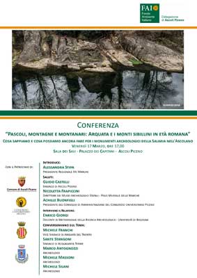 Conferenza "Pascoli, montagna e montanari: Arquata e i monti sibillini in età romana"
