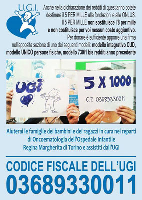 5x1000 codice fiscale dell'ugi 03689330011