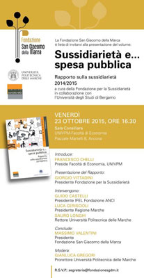 Presentazione del volume: Sussidiarietà e... spesa pubblica