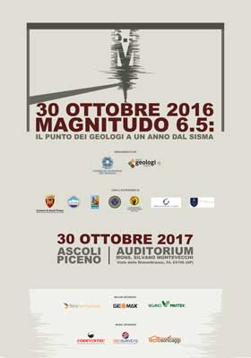 Convegno "30 OTTOBRE 2016, MAGNITUDO 6.5 - Il punto dei geologi a un anno dal sisma"