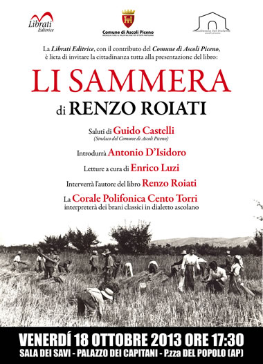 Presentazione del libro "Li Sammera" di Renzo Roiati