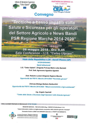 Convegno "Tecniche a basso impatto sulla Salute e Sicurezza per gli operatori del Settore Agricolo e News Bandi PSR Regione Marche 2014-2020"