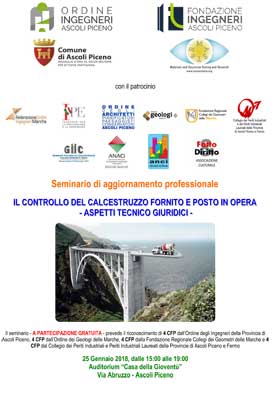 Seminario: Il controllo del calcestruzzo fornito e posto in opera - Aspetti tecnico giuridici
