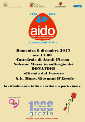 Messa solenne in suffragio dei donatori AIDO