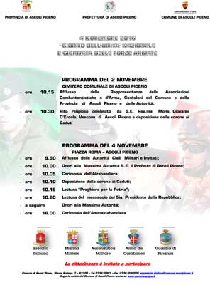 4 Novembre 2016 - Giorno dell'Unità Nazionale e Giornata delle Forze Armate