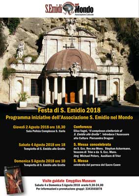 Programma iniziative dell'Associazione S. Emidio nel Mondo 2018 - 2 agosto