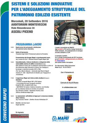 Sistemi e soluzioni innovative per il ripristino e l'adeguamento sismico e consolidamento del patrimonio edilizio esistente