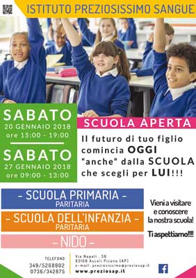 Open day  dell'Istituto Paritario Preziosissimo Sangue