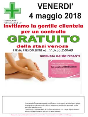 Controllo gratuito della stasi venosa - Farmacia comunale 4