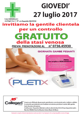 Controllo gratuito della stasi venosa - Farmacia comunale 3
