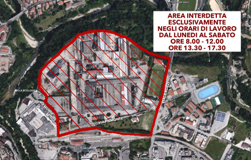 Mappa dell'area interessata dal provvedimento