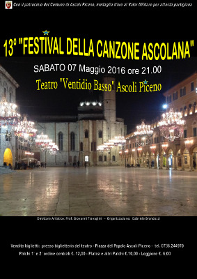 Locandina 13° Edizione del "Festival della Canzone Ascolana"