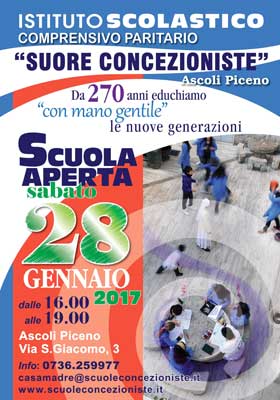 Suore Concezioniste: Scuola aperta Sabato 28 gennaio 2017