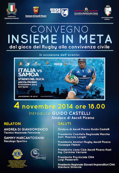 Convegno "Insieme in meta dal gioco del Rugby alla convivenza civile"