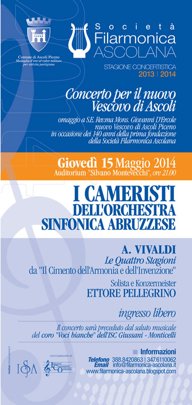 Concerto per Ascoli, omaggio a S.E. Rev.ma Mons. Giovanni d'Ercole