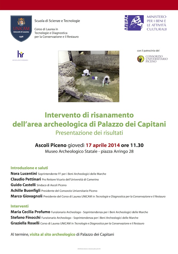 Intervento di risanamento dell'area archeologica di Palazzo dei Capitani