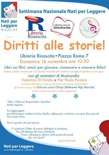 Diritti alle storie: Mattinata di letture per festeggiare insieme a Nati per Leggere Letture, giochi e merenda tutti insieme!