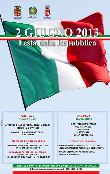 Festa della Repubblica, 2 giugno a Piazza Roma, dalle 9.30