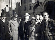 Beniamino Gigli, incontro al Teatro Ventidio Basso con il tenore ascolano Luigi Marini - anno 1941
