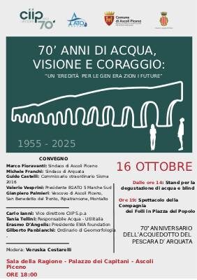 70' anni di acqua, visione e coraggio