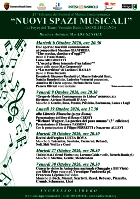 Nuovi spazi musicali - 47^ edizione del Festival di Musica Contemporanea 